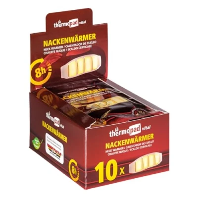 Afbeelding van Thermopad Nekwarmer, het origineel: 6 x warmtepads voor 8 uur warmte, direct te gebruiken met extra warme warmtepads, ideaal verwarmingskussen nek, schouders en rug