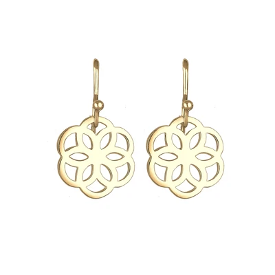 Afbeelding van Elli Dames Bloem Ornament Cut Out Speels in 925 Sterling Zilver