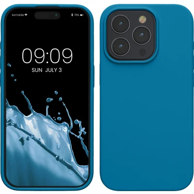 Afbeelding van kwmobile Case voor iPhone 15 Pro Slank TPU Hoesje met Zachte Afwerking In Caribisch blauw