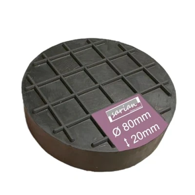Afbeelding van rubberen pads in verschillende maten voor krikken en hefbruggen het verwisselen van banden, garagekrik, blokken (80 x 20 mm, wafel)