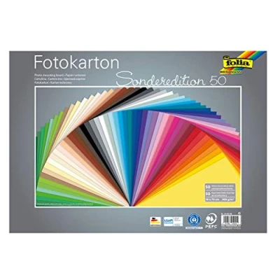 Afbeelding van folia 61/50 99 Fotokarton Mix 50 x 70 cm, 300 g/m², vellen gesorteerd in kleuren ideale basis voor talrijke knutselideeën