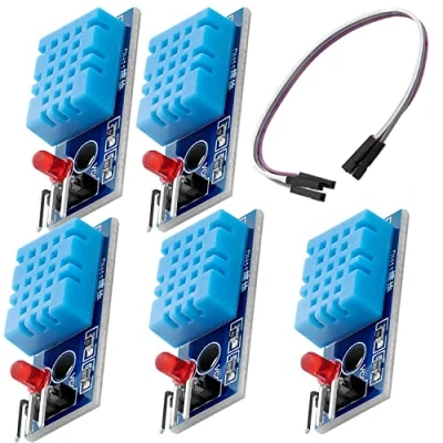 Afbeelding van AZDelivery 5 x DHT11 Breakout Module met Bord en Kabel Temperatuursensor Vochtigheidssensor compatibel Arduino Inclusief E Book!