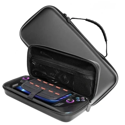 Afbeelding van QINOUK Hoesje voor Asus ROG Ally X, [Antikras] Hard Beschermend Opbergtas, Handheld Case X Zwart