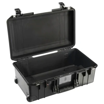 Afbeelding van PELI 1535 Air Lichtgewicht beschermende trolley voor camera en fotografie apparatuur, water stofdicht, 27 liter volume, zonder schuimrubberen inzetstuk, kleur: zwart