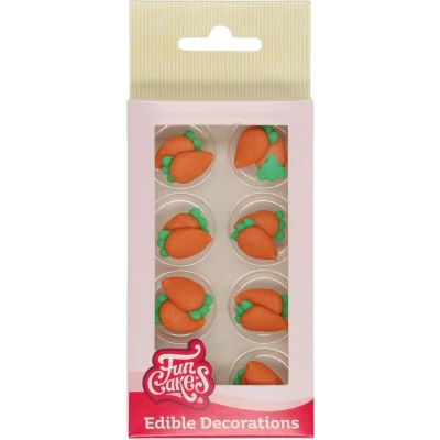Afbeelding van FunCakes Suikerdecoratie Wortelen 16 Stuks Eetbare Taartdecoratie