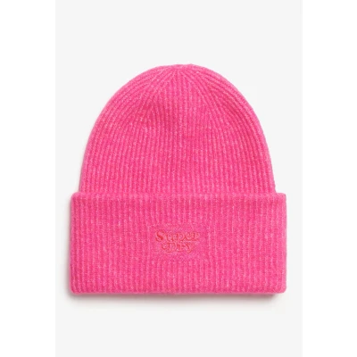 Afbeelding van Superdry Vrouwen Gebreide Beanie met Zachte Ribbel Roze Grootte: 1SIZE