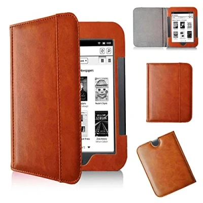 Afbeelding van Hoesje voor Barnes en Noble Nook Simple Touch eBook Reader GlowLight Cover PU Lederen 2 (Model: BNRV300) / 3 BNRV350) /Nook 4 BNRV500) (bruin)