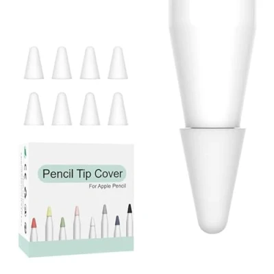 Afbeelding van Potlood Tip Cover, 8 Pack Vervanging Tips Compatibel voor Apple Pencil 1e 2e Generatie Siliconen Punt Protector Cap iPencil iPad Pro 11&quot; 10.5&quot; 12.9&quot; 9.7&quot; Wit