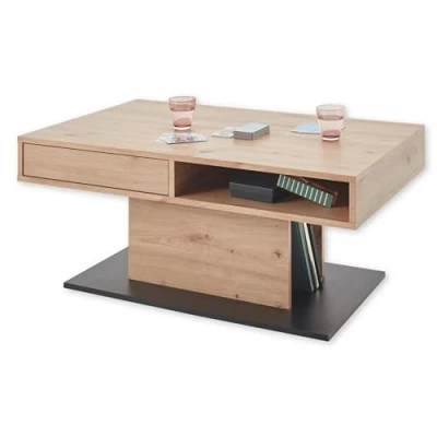 Afbeelding van DEINE TANTE EMMA 83 071 T3 ACTIVIO 2 Artisan eiken/zwart salontafel bijzettafel woonkamertafel ca. 100 x 60 cm