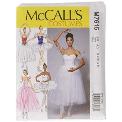 Afbeelding van Mccall&#039;s Patterns 7615 A5, Misses Balletkostuums, maten 6 14, Weefsel, Multi/Kleur, 17 x 0,5 0,07 cm