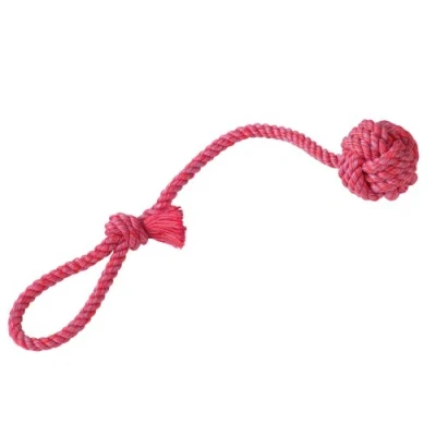 Afbeelding van Nobby Rope Toy, speeltouw met werplus gesorteerd. geel, rood, blauw 57 cm; 275 g; bal Ø 8 cm