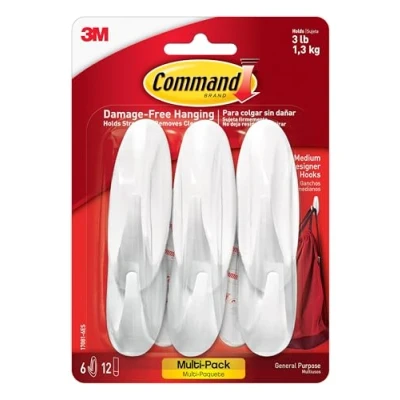 Afbeelding van Command Designer haak met 6 haken wit