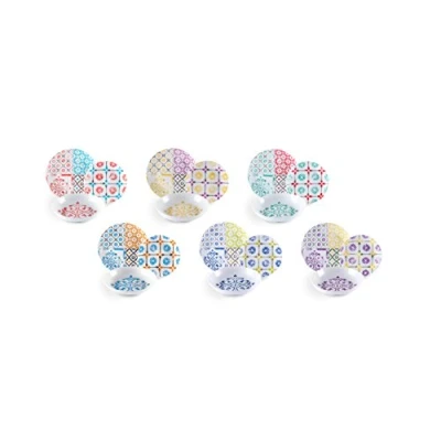 Afbeelding van Excelsa Maioliche Dinner Service 18 Stuks, Porselein, Multi kleuren