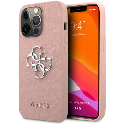 Afbeelding van Apple iPhone 13 Pro Hoesje Kunststof Guess Hardcase/Backcover Roze Telefoonhoesje