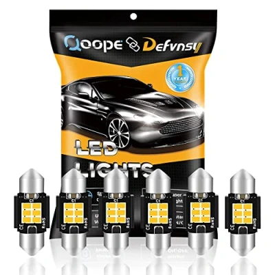 Afbeelding van DEFVNSY Pack van 6 Xenon 31MM 1.22&quot;Warm wit zeer helder 12 24V Niet polariteit Canbus foutloze 3020 6SMD LED Festoon bollen voor DE3175 DE3021 DE3022 3175 6428 interieur autolampen