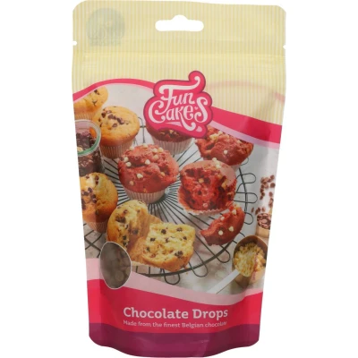 Afbeelding van FunCakes Chocolade Drops Melk 350g Taartversiering