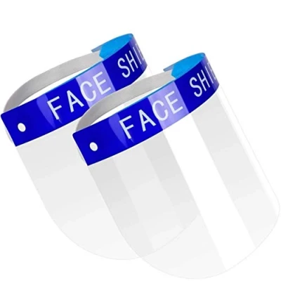 Afbeelding van SHATCHI Veiligheid Volledige Bescherming Cap Breed Vizier Bestand Spitting Anti Fog Lens Lichtgewicht Verstelbare Transparante Gezichtsschild, Helder