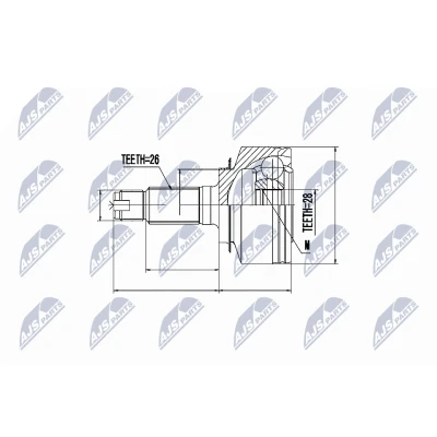 Afbeelding van Homokineet reparatie set, aandrijfas NTY NPZ HD 039