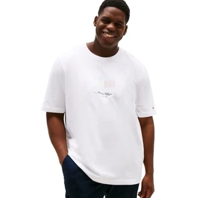 Afbeelding van Tommy Hilfiger S/S T shirt voor heren, Wit (wit), 4XL grote maten