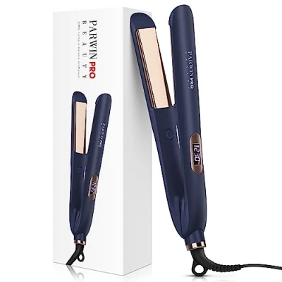 Afbeelding van PARWIN PRO BEAUTY 2 in 1 stijltang, krullen en ionen, nano titanium coating, brede zijdeachtige verwarmingsplaat, met lcd display, 130 C 230