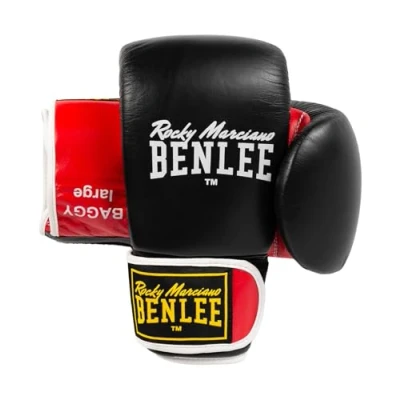 Afbeelding van Benlee Rocky Marciano Unisex volwassenen BAGGY leren tas Mitts, zwart/rood, S