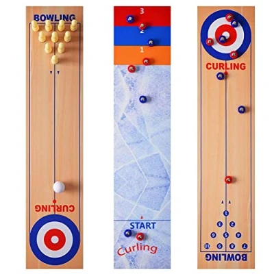 Afbeelding van Enkomy 3 in 1 tafel curling spel, bowling shuffleboard top game set kinderen en volwassenen familiespellen