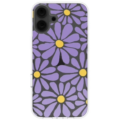 Afbeelding van imoshion hoesje Geschikt voor iPhone 16 Design Tropical Violet Flowers Connect