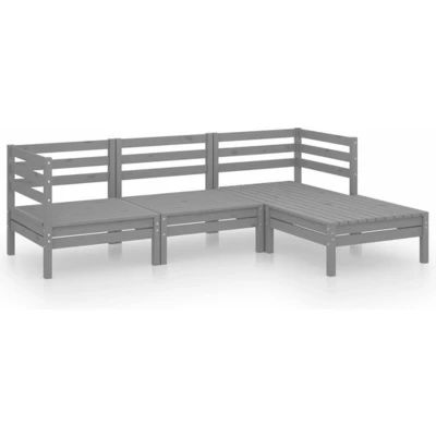 Afbeelding van vidaXL 4 delige Loungeset massief grenenhout grijs