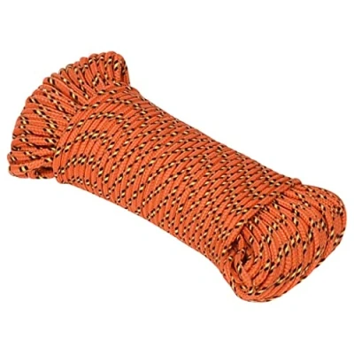 Afbeelding van vidaXL Boottouw 4 mm 25 m polypropyleen oranje, gevlochten touw, roltouw, scheepstouw, ankerlijn, koord, yacht scheepvaart touw