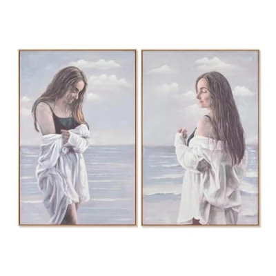 Afbeelding van Schilderij Home ESPRIT Vrouw Mediterrane 80 x 3,5 120 cm (2 Stuks)