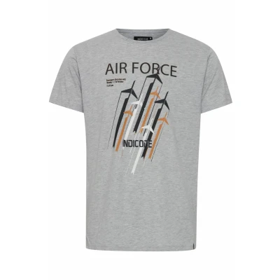 Afbeelding van Indicode Jeans Idronny Tshirt print, Heren, Maat: Small, Light grey mix