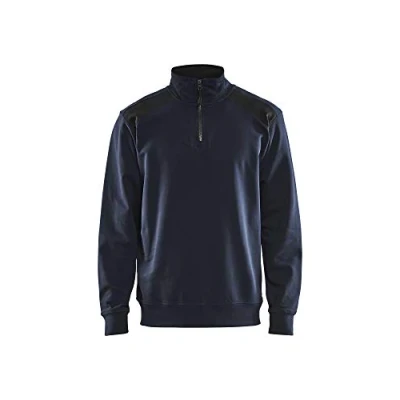 Afbeelding van Blaklader Sweatshirt bi colour met halve rits 3353 1158 Donker marineblauw/Zwart 4XL