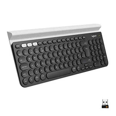 Afbeelding van Logitech K780 Multi Device Wireless Keyboard toetsenbord RF draadloos + Bluetooth QWERTY Scandinavisch Grijs, Wit