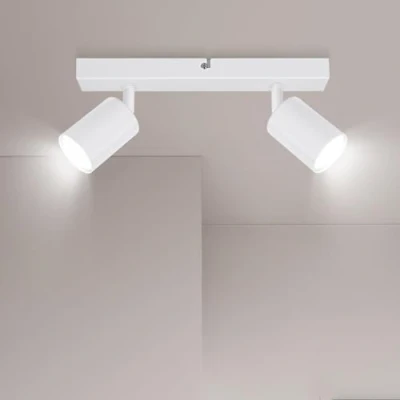 Afbeelding van Ketom I Plafondlamp plafondspots met 2 lichts spotjes GU10 fitting spots draaibar kantelbaar opbouwspots plafoniere plafondlampen plafonniere