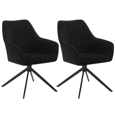 Afbeelding van WOLTU EZS08sz 2 Draaibare eetkamerstoelen, set van 2, stoel, eetkamer, eettafel, keukenstoel, draaistoel, beklede stoel met armleuningen, gestoffeerde armleuning, chenille en corduroy, metalen