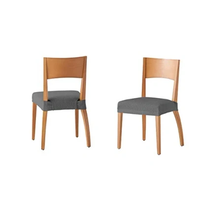 Afbeelding van Martina Home Tunisia stoelhoes, stof, grijs, 24 x 30 6 cm, 2 stuks