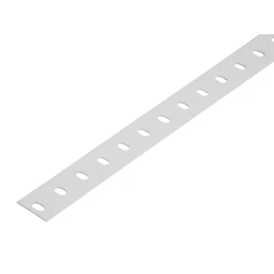 Afbeelding van Alberts 433765 Conceptor® platte staaf wit kunststof gecoat RAL 9016 geperforeerd 1000 x 35