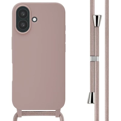 Afbeelding van Apple iPhone 16 Hoesje Siliconen en TPU (zacht) imoshion Softcase/Koordhoesje/Backcover Roze Telefoonhoesje