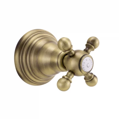 Afbeelding van PB klassieke kraan inbouw stopkraan met sterknop Brons 1208855572