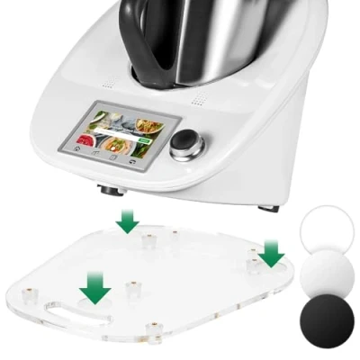 Afbeelding van Ticanros Thermomix TM6 TM5 glijplank, acryl, snel bewegende rolplank voor Thermomix, keukenmachine, TM6, accessoires, onderlegplank, transparant