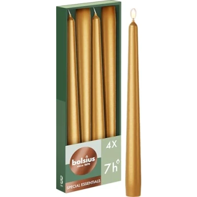 Afbeelding van Bolsius Gotische kaarsen metallic golden orange