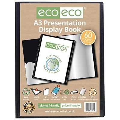 Afbeelding van eco Recycled Pocket Presentation Display Book 60 zakken A3