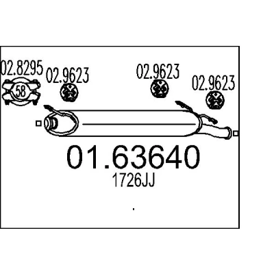 Afbeelding van MTS 01.63640 Einddemper 840mm