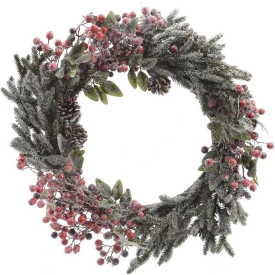 Afbeelding van Everlands Kerstkrans 60 cm Donkergroen