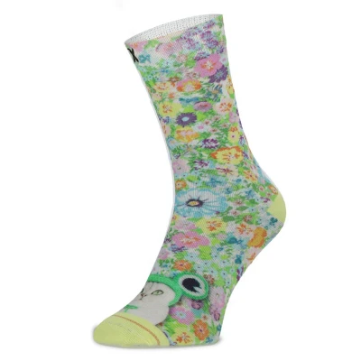 Afbeelding van XPOOOS Kittycat Dames Bamboesokken met Bloemenprint