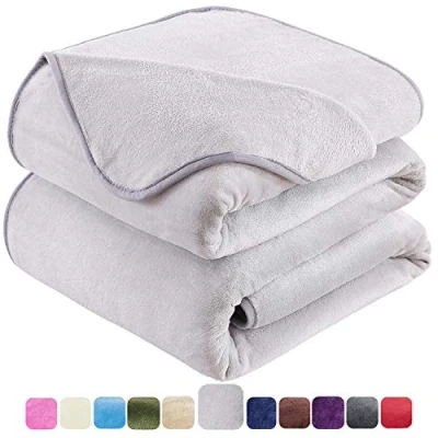 Afbeelding van Plaid Dikke Fleece Deken 150x200 cm Grijs Zacht en Warm Dubbele Beddeken Flanellen Sofa Throw Dubbelzijdig Omkeerbaar