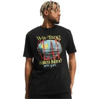 Afbeelding van Mister Tee WU TANG Staten Island Oversize Tshirt print, Heren, Maat: XXL, Black