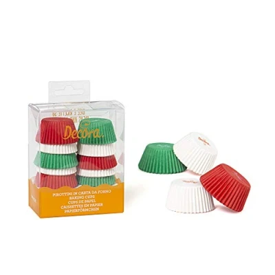 Afbeelding van 0339751 DECORA papieren vormpjes wit/rood/groen 32 x 22 mm 200ST