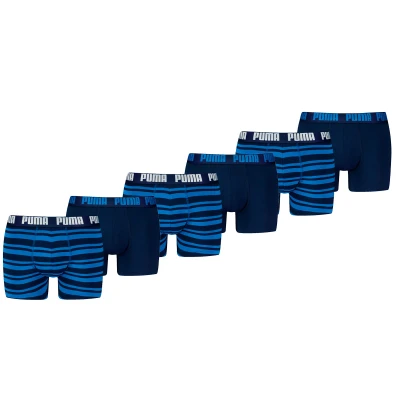 Afbeelding van 6 x Puma Boxershort Everyday Heritage Stripe True Blue Combo maat L
