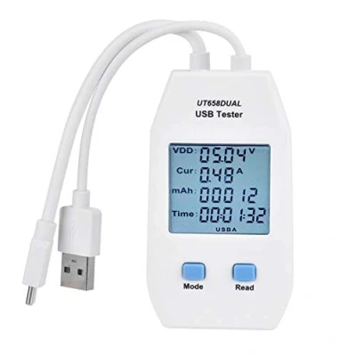 Afbeelding van USB Power Meter Tester, Digitale Voltmeter Ampèremeter Multimeter Detector(UT658)